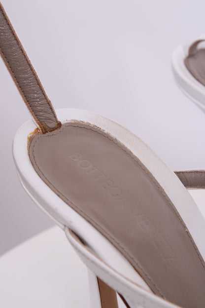 Bottega Veneta Strappy Square Toe Heels White 37 | O/S, White