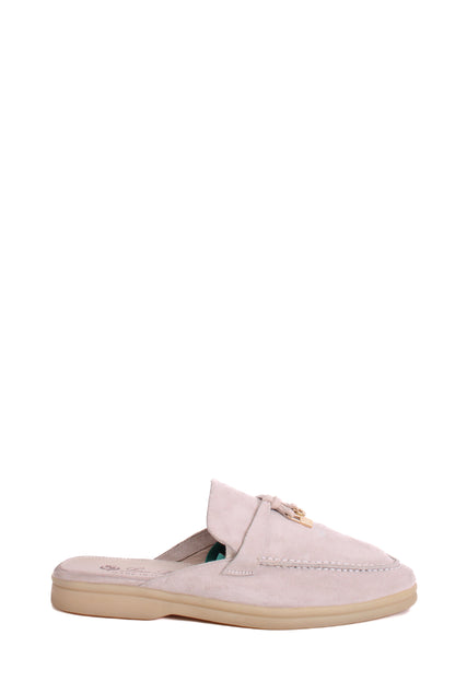 Loro Piana Babouche Charms Suede Mules Beige 37 | O/S, Beige