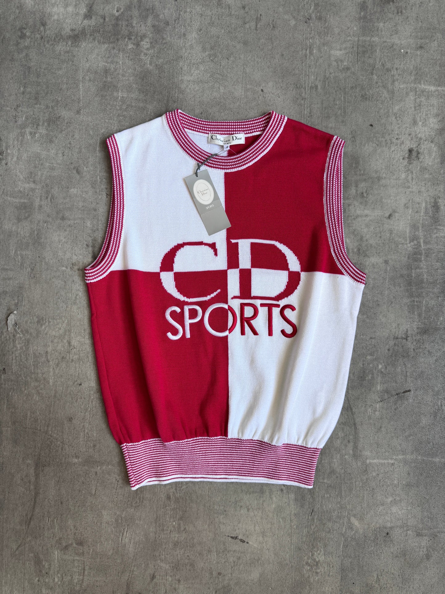 1990s Christian Dior Quartered Logo Sweater Vest | Small, Multicoloured