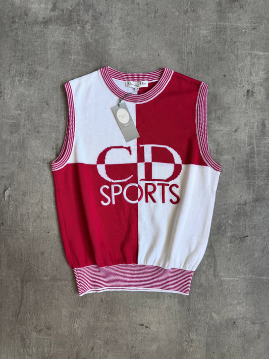 1990s Christian Dior Quartered Logo Sweater Vest | Small, Multicoloured
