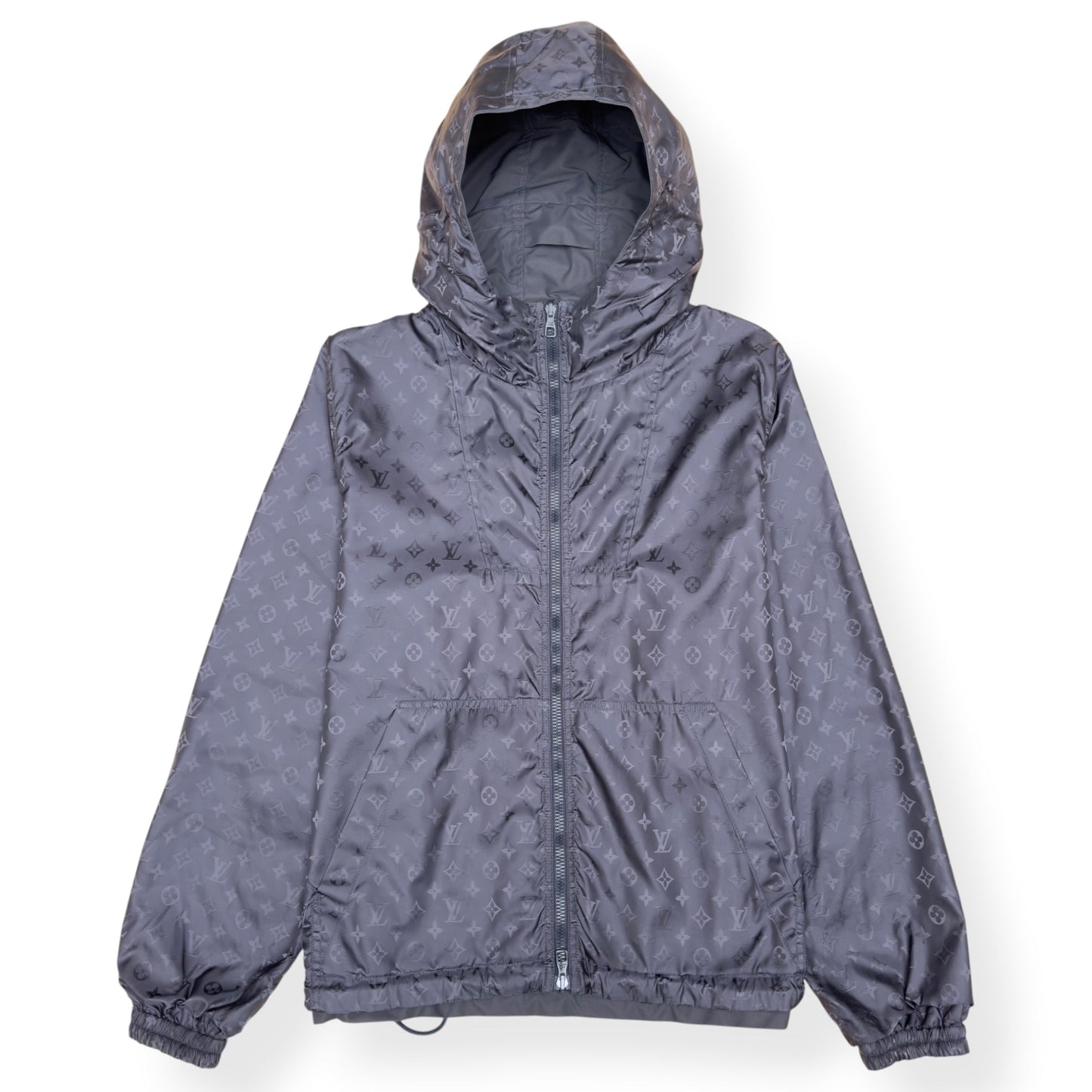 LOUIS VUITTON MONOGRAM REVERSIBLE WINDBREAKER JACKET BLACK / GREY 52 / L | Large, Black