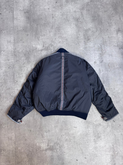 Avirex Aviators Club Tech Wear Rubberised Satin Grey Nylon Padded Bomber