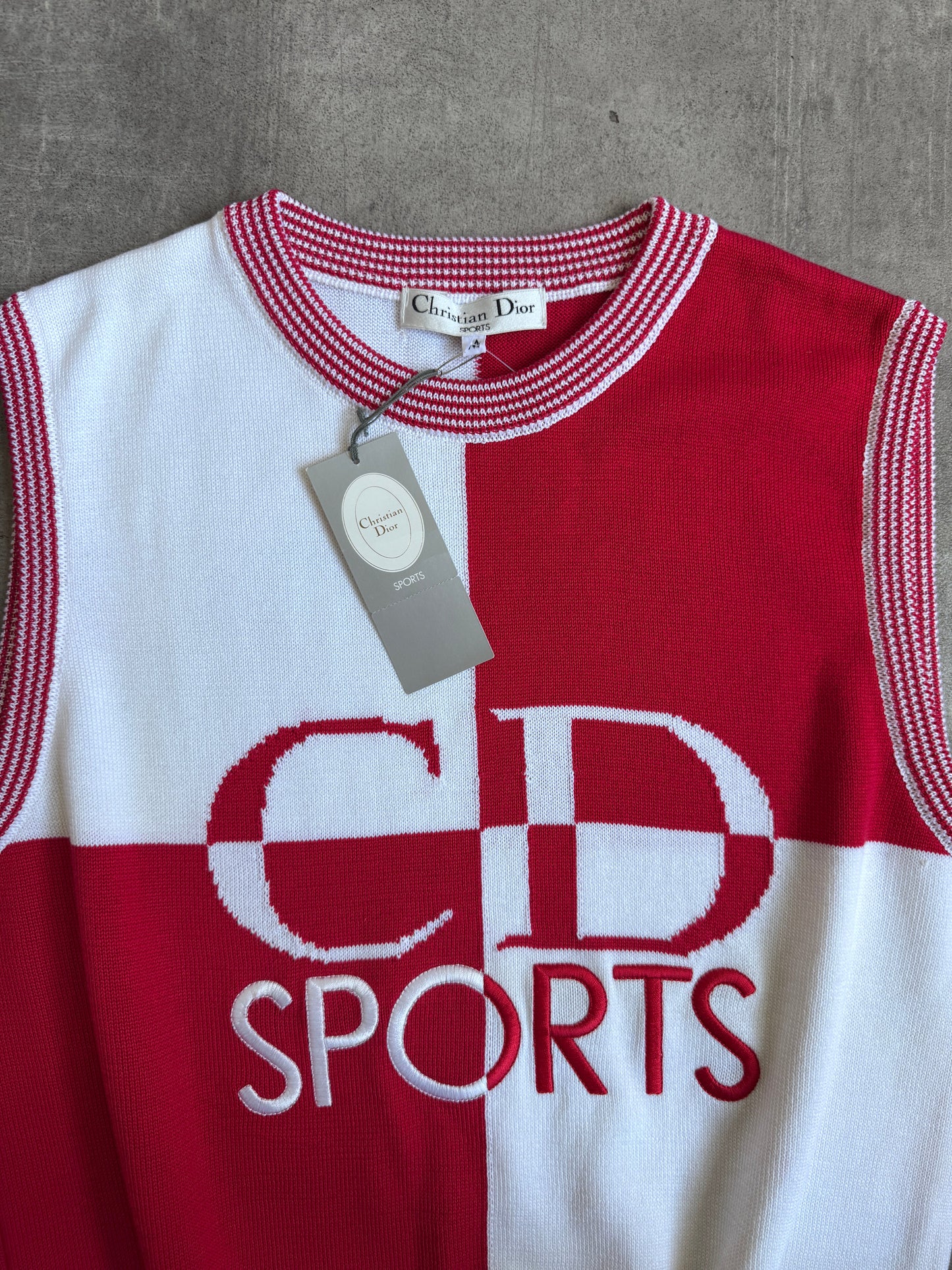 1990s Christian Dior Quartered Logo Sweater Vest | Small, Multicoloured