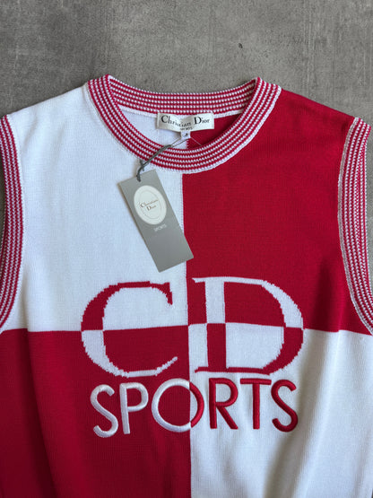 1990s Christian Dior Quartered Logo Sweater Vest | Small, Multicoloured