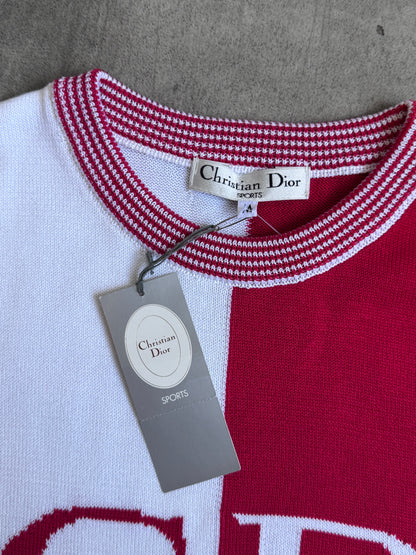 1990s Christian Dior Quartered Logo Sweater Vest | Small, Multicoloured