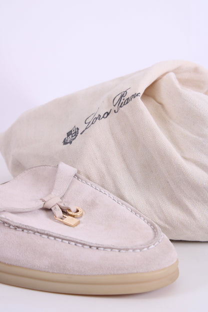 Loro Piana Babouche Charms Suede Mules Beige 37 | O/S, Beige