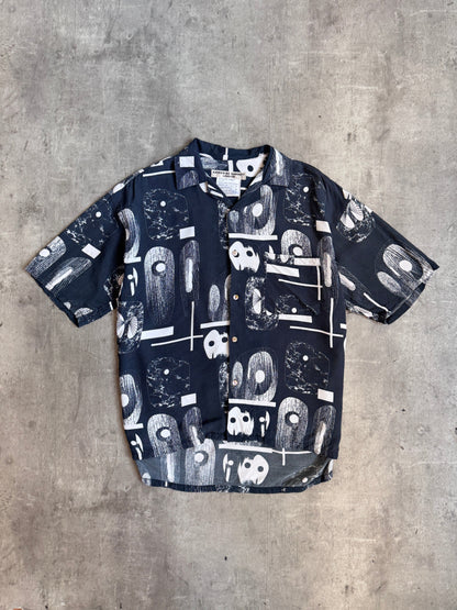 Katharine Hamnett Abstract Print Camp Collar Pocket Shirt. | Medium, Multicoloured