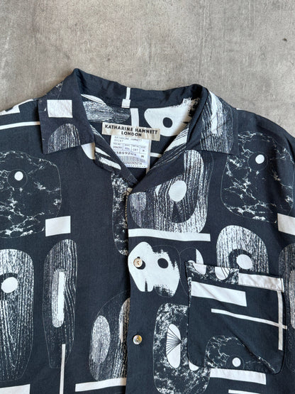 Katharine Hamnett Abstract Print Camp Collar Pocket Shirt. | Medium, Multicoloured