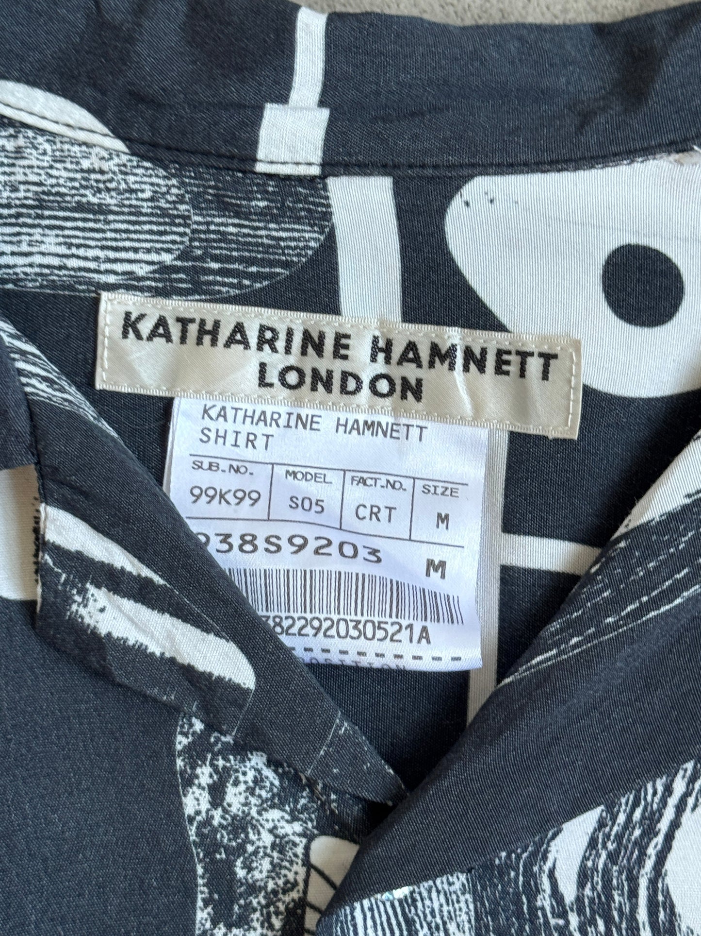 Katharine Hamnett Abstract Print Camp Collar Pocket Shirt. | Medium, Multicoloured