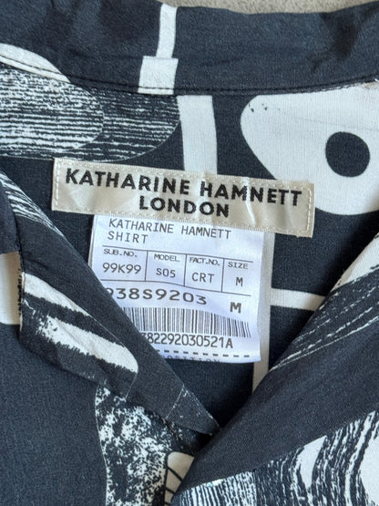 Katharine Hamnett Abstract Print Camp Collar Pocket Shirt. | Medium, Multicoloured