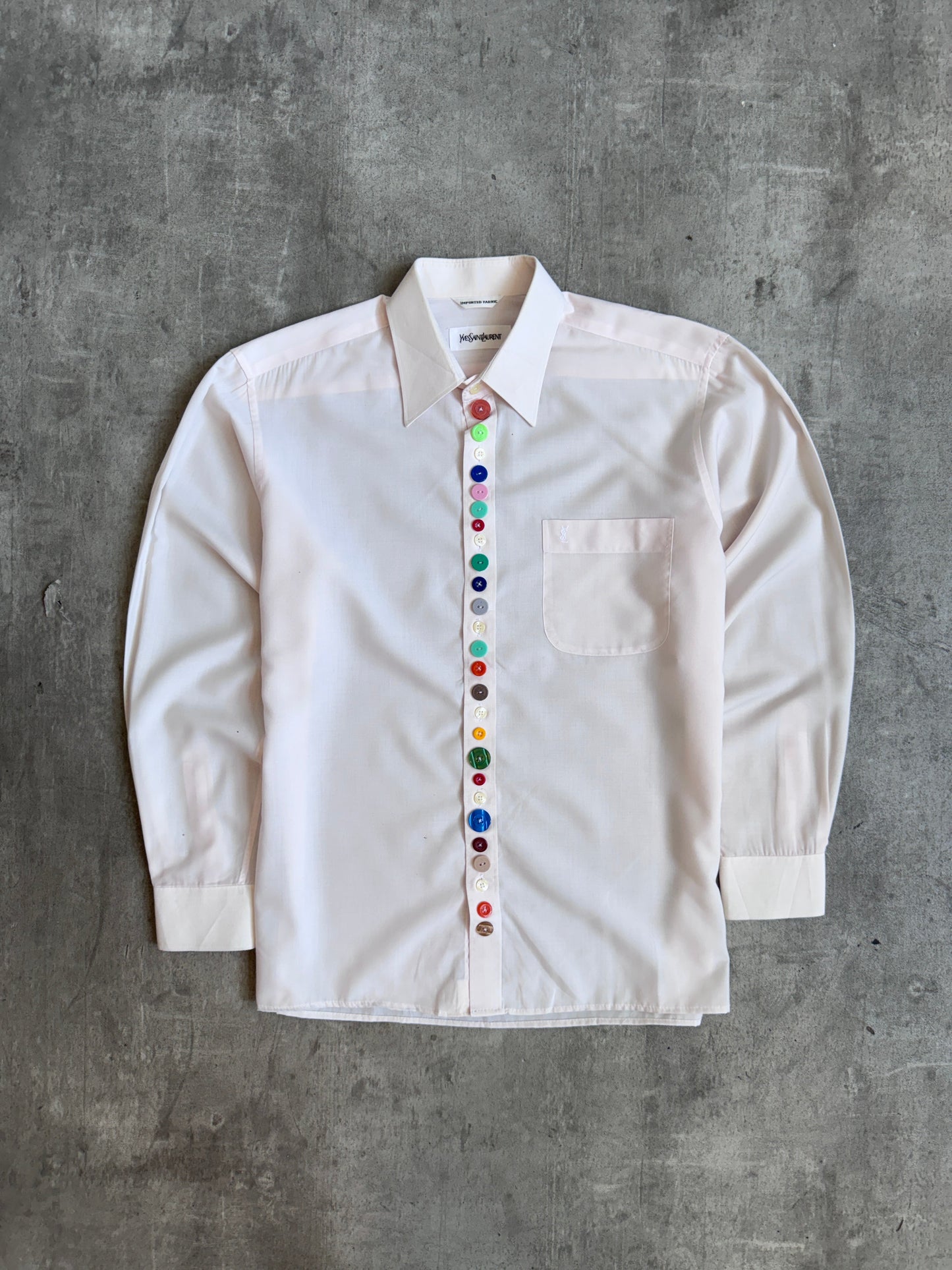 YvesSaintLaurent Poplin Cotton Multi Button Cropped Shirt | Medium, Multicoloured
