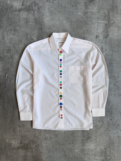 YvesSaintLaurent Poplin Cotton Multi Button Cropped Shirt | Medium, Multicoloured
