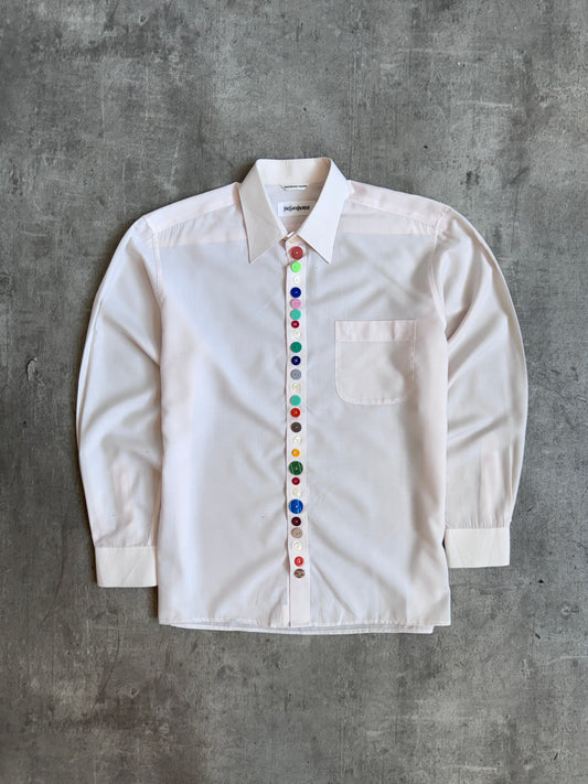 YvesSaintLaurent Poplin Cotton Multi Button Cropped Shirt | Medium, Multicoloured