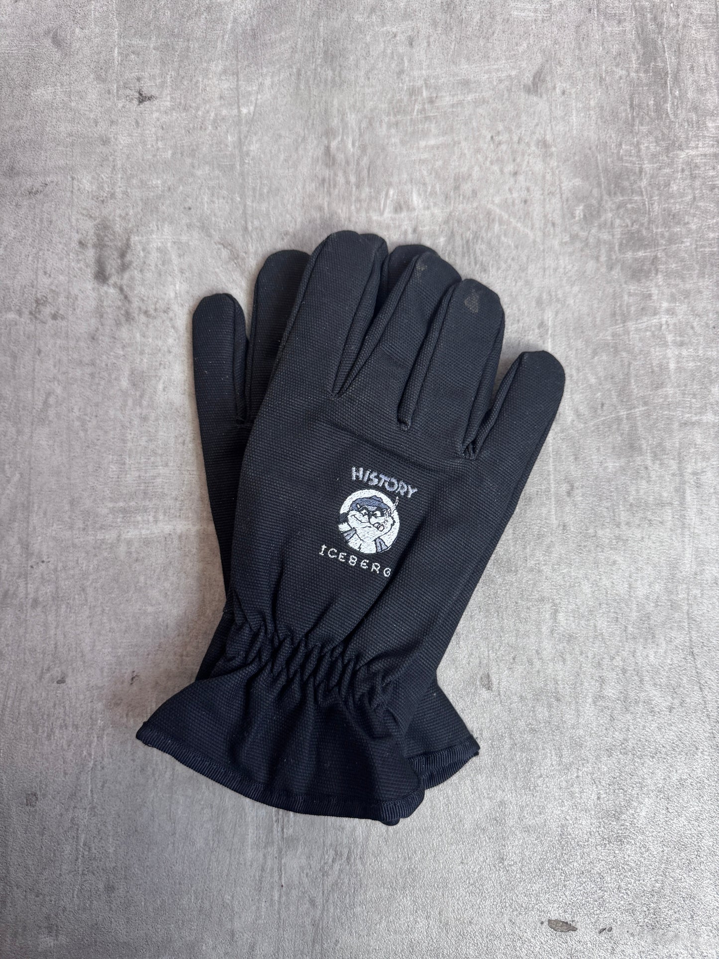 ICEBERG History Gilmar Black Cotton Tech Snow Gloves