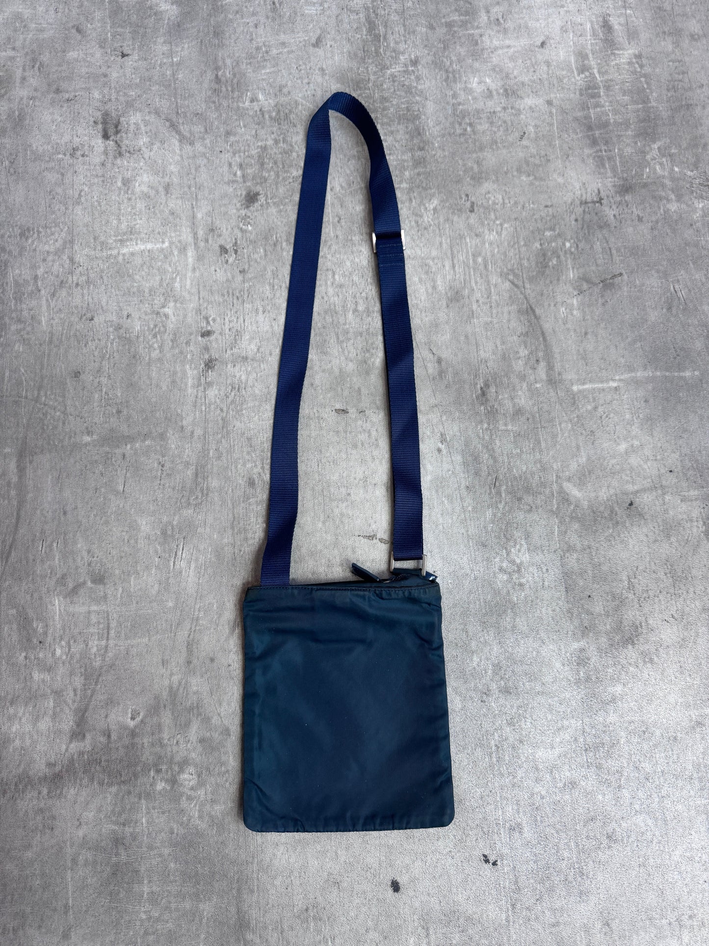 Prada Tessuto Blue Nylon Multipocket Flat Crossbody Bag