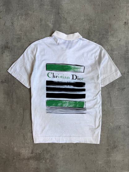 1990's Christian Dior Sports Stripe Detail Graphic Polo | Small, Multicoloured