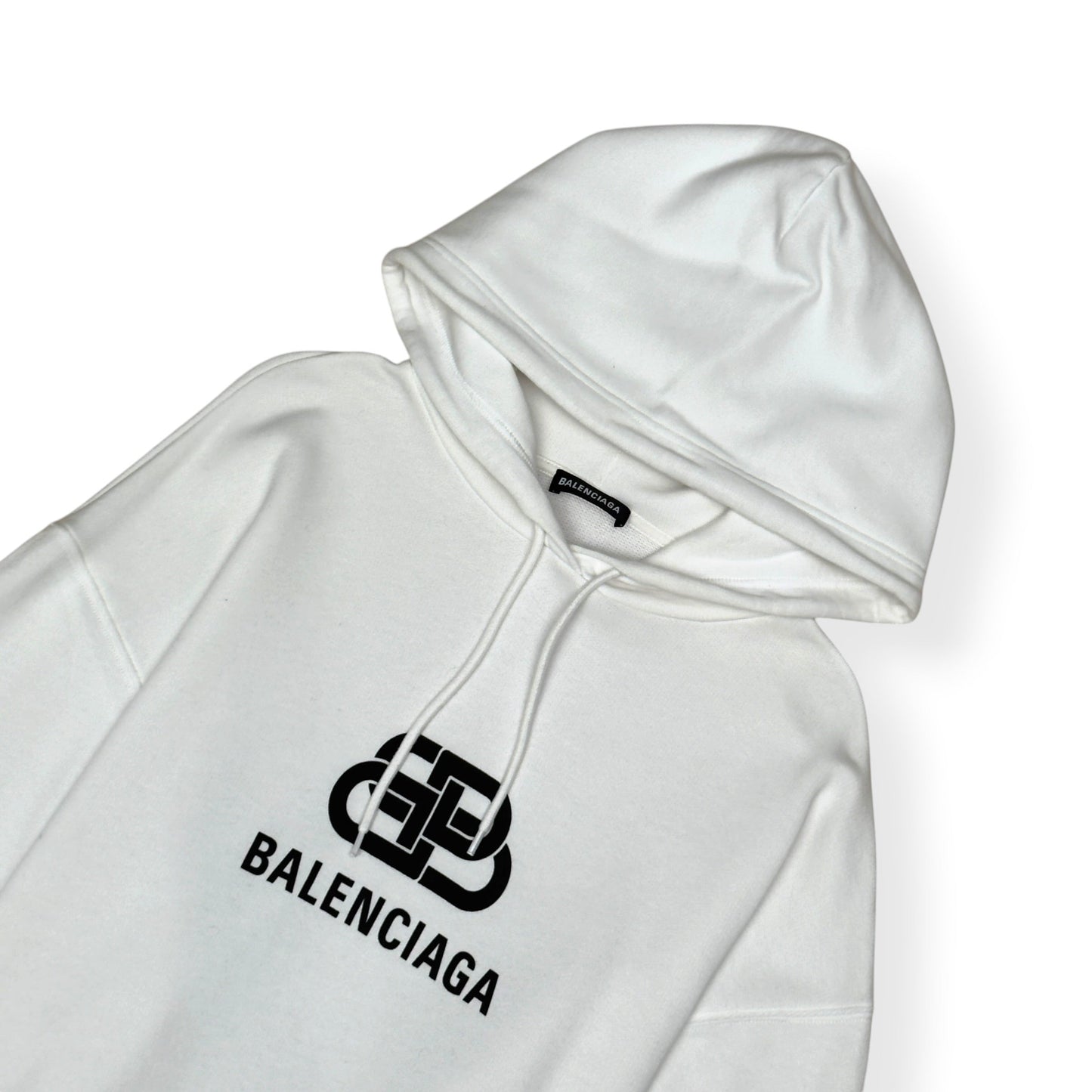 BALENCIAGA OVERSIZED BB LOGO HOODIE WHITE XS | XS, White