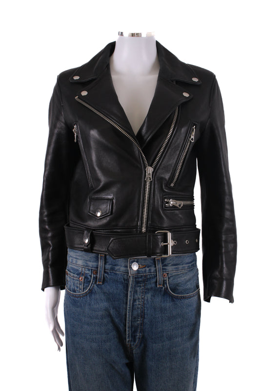 Acne Studios Leather Biker Jacket Black 8 | O/S, Black