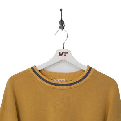 1980s Issey Miyake Sport Mustard Sweatshirt with Contrast Collar Detail