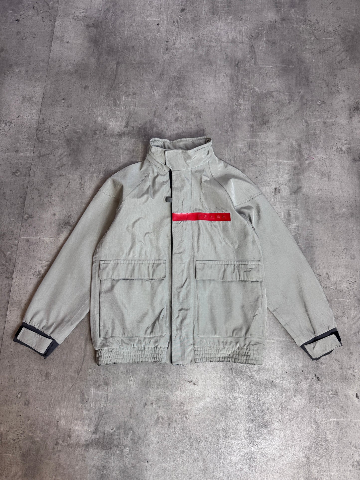 Prada Silver Luna Rossa Gore Tex Tech Jacket ART SGV218