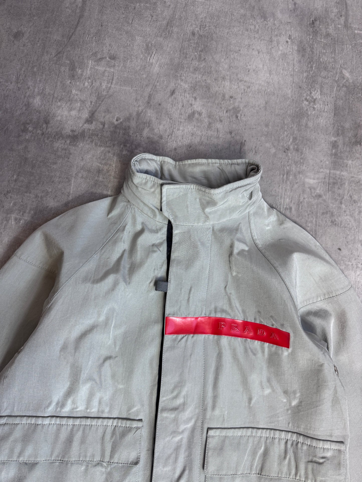 Prada Silver Luna Rossa Gore Tex Tech Jacket ART SGV218
