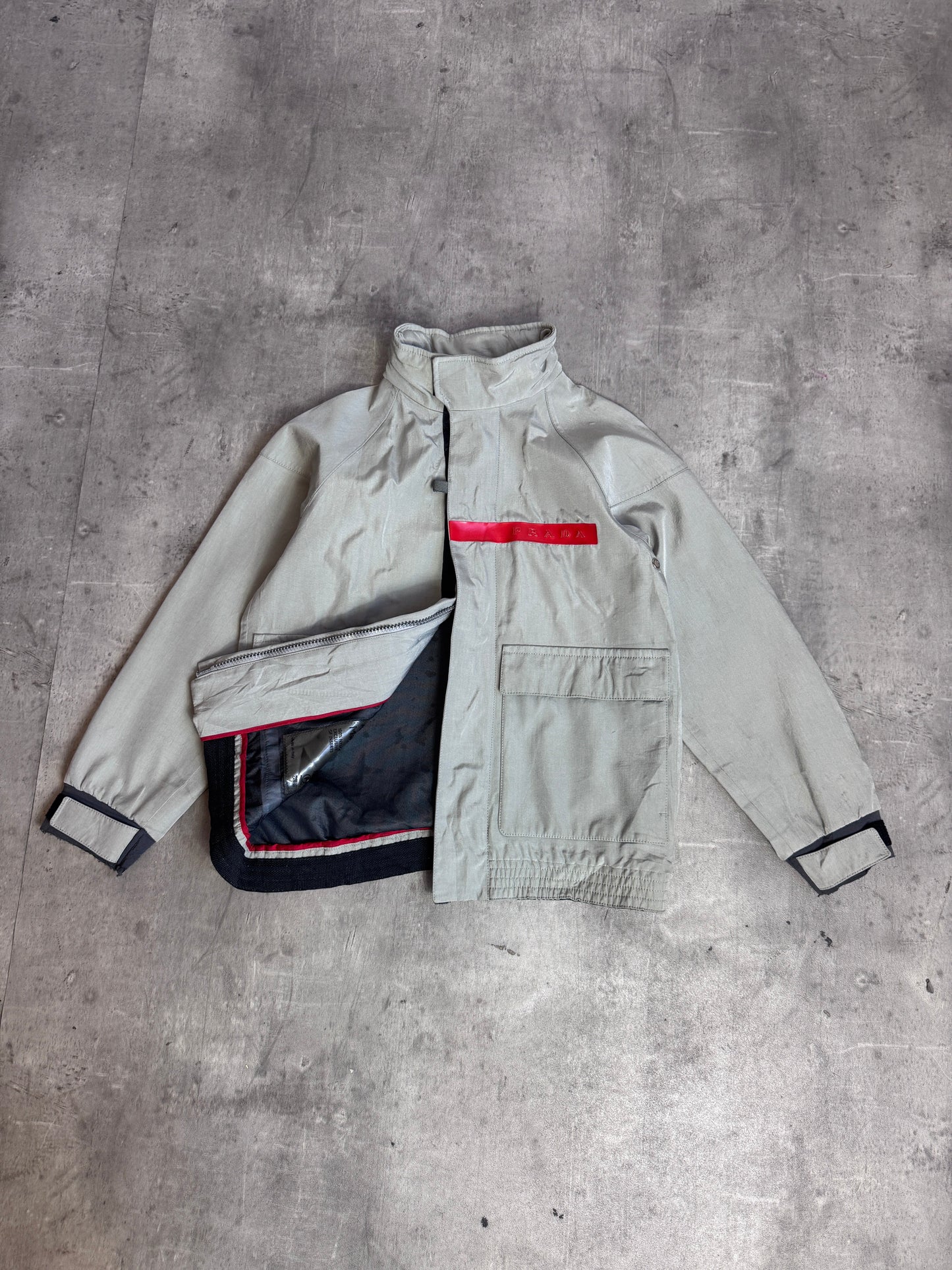 Prada Silver Luna Rossa Gore Tex Tech Jacket ART SGV218