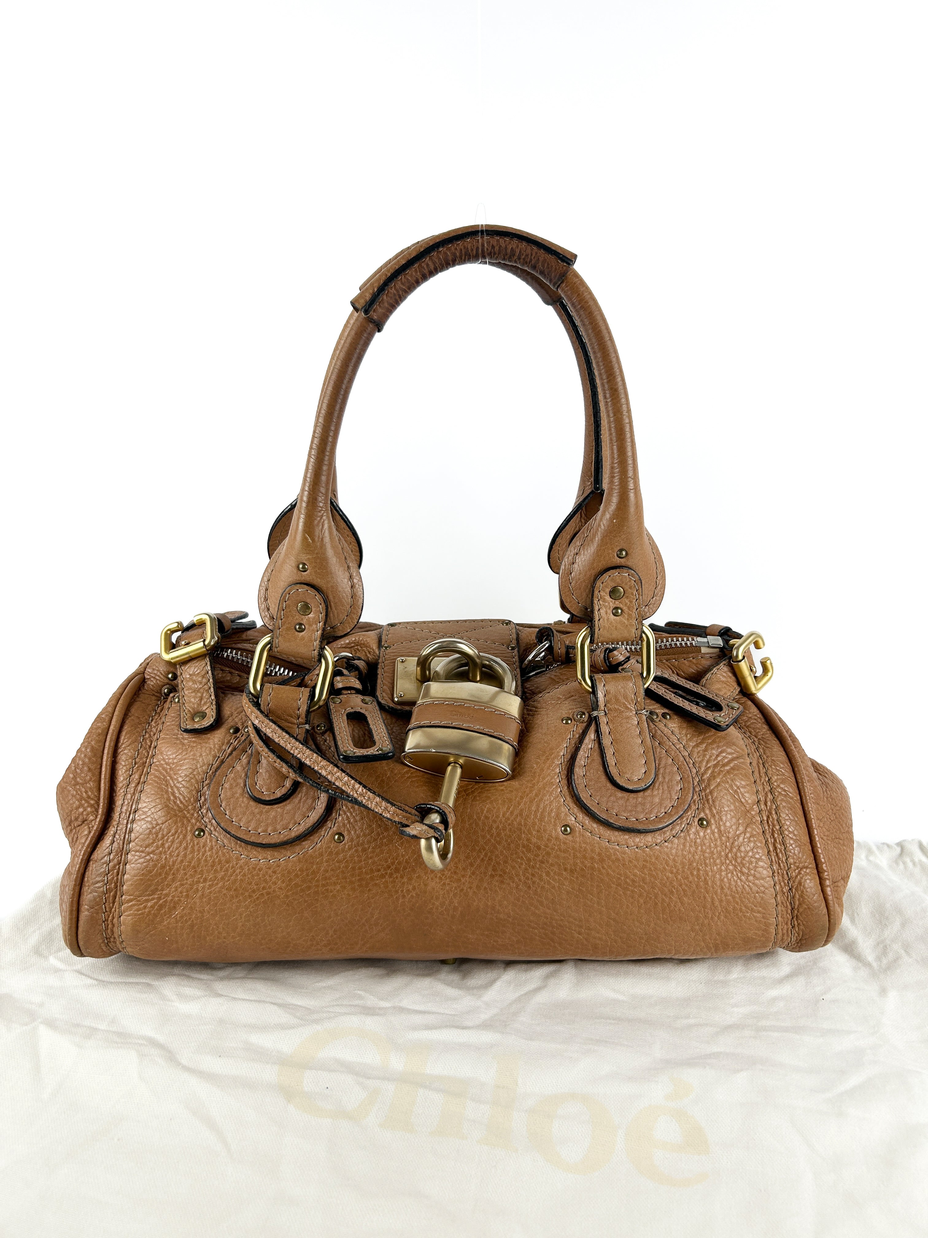 Vintage Chloe Paddington Burnt Brown Leather Handbag 2000s