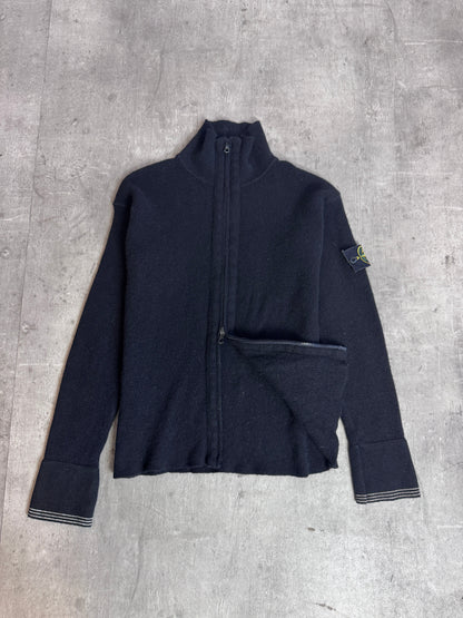 A/W 2005' Stone Island Black Knit Dual Zip Cardigan