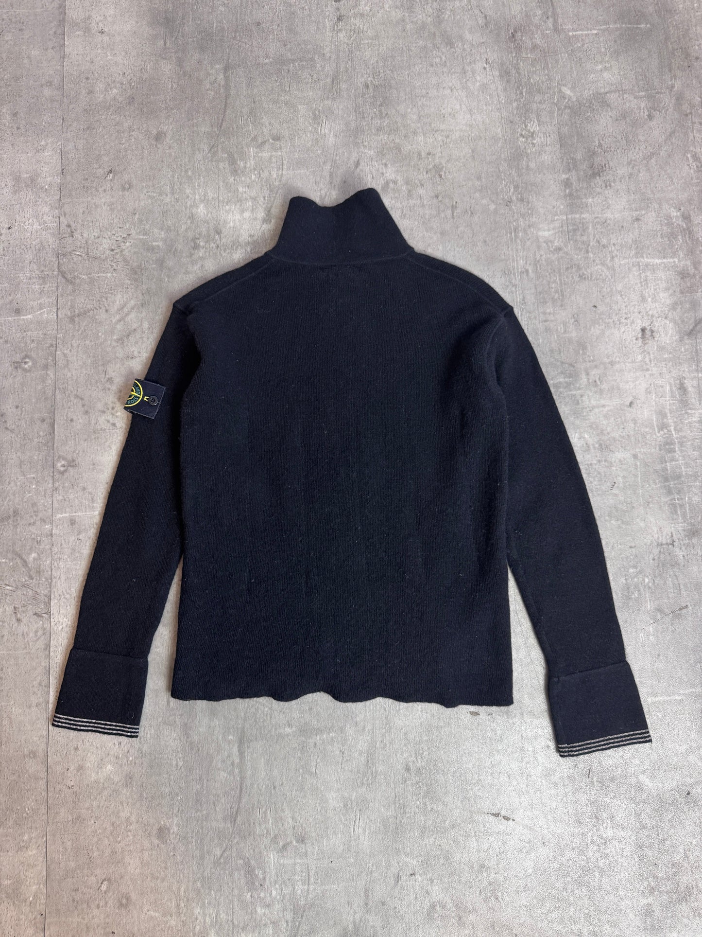 A/W 2005' Stone Island Black Knit Dual Zip Cardigan