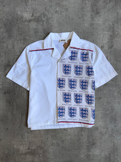 VT Rework: England Three Lions Embellem Cotton Shirt | Large, Multicoloured