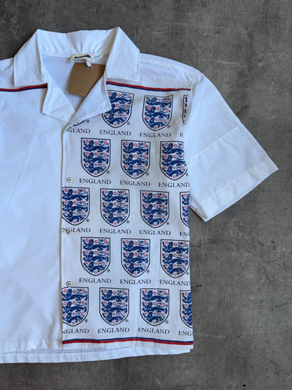 VT Rework: England Three Lions Embellem Cotton Shirt | Large, Multicoloured