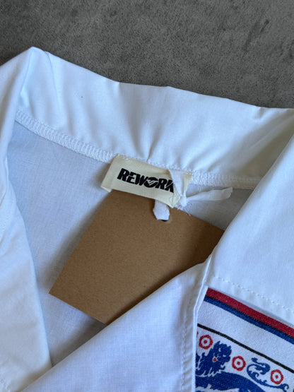 VT Rework: England Three Lions Embellem Cotton Shirt | Large, Multicoloured