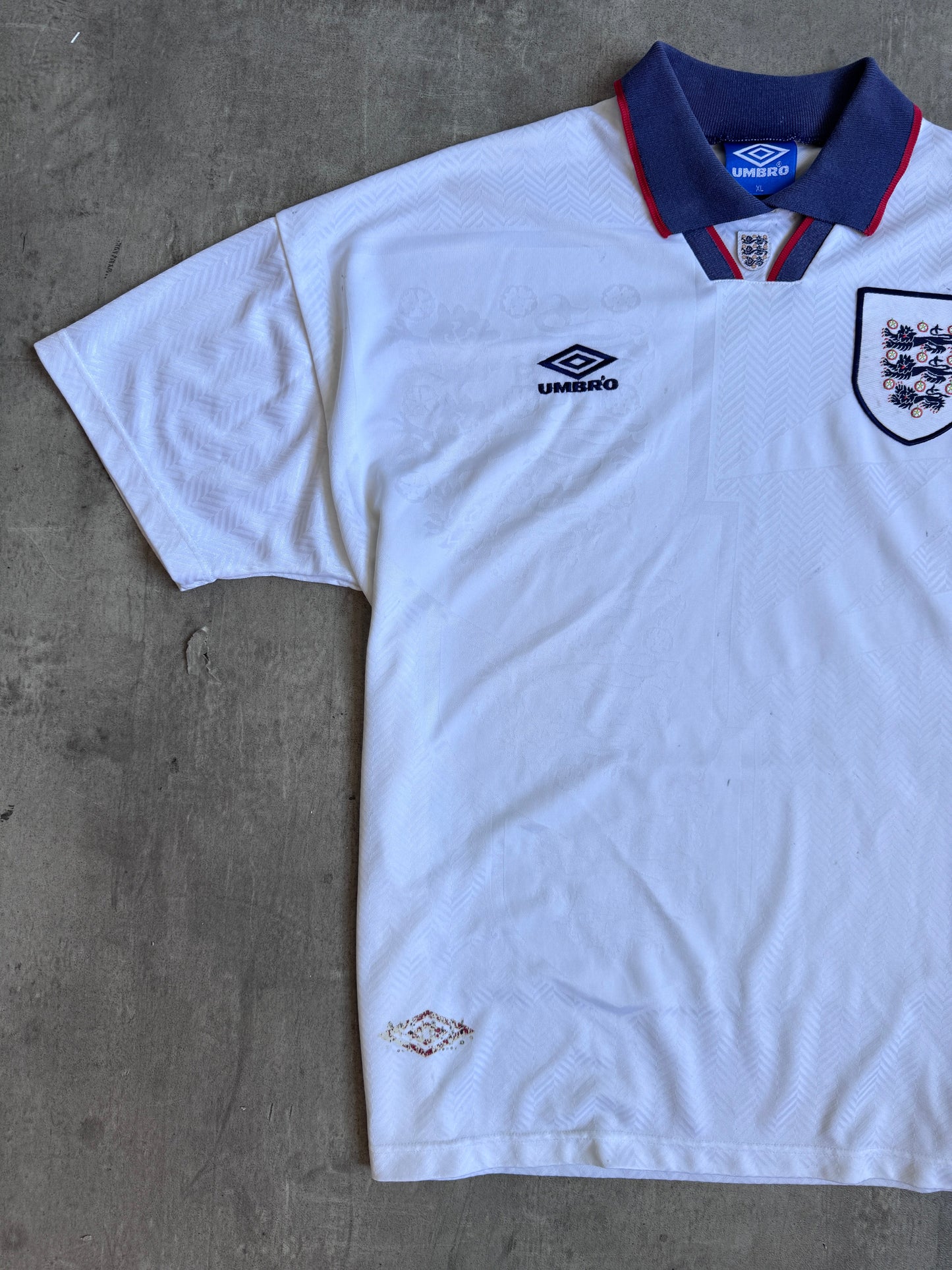 1993-94 England x Umbro Home Football Tee | Extra Large, Multicoloured