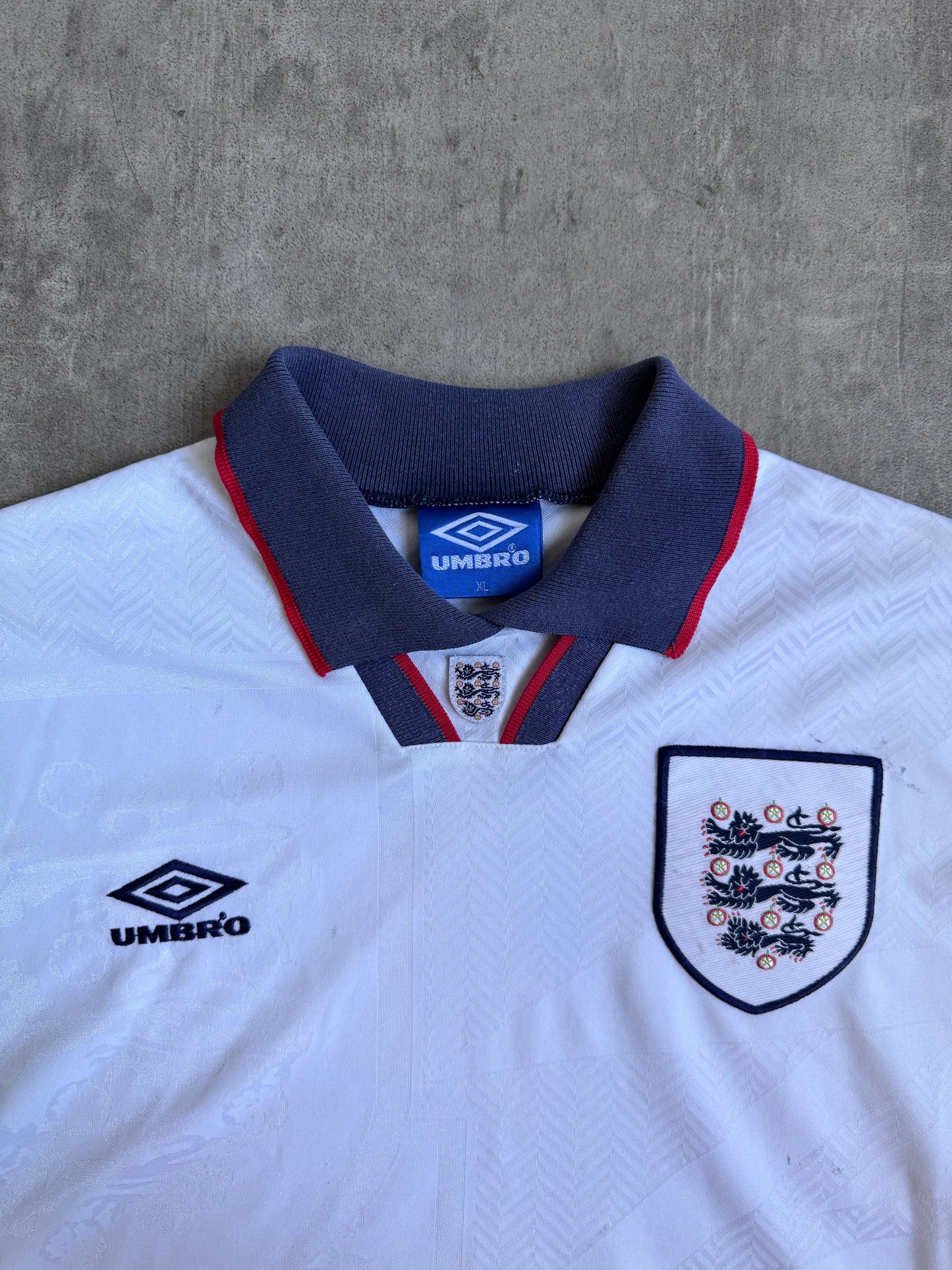 1993-94 England x Umbro Home Football Tee | Extra Large, Multicoloured