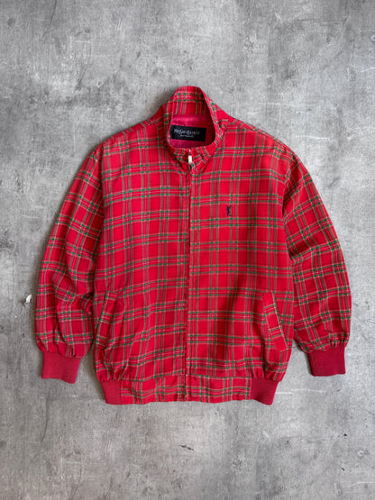 1980's YvesSaintLaurent Tartan Check Harrington Jacket | Large, Multicoloured