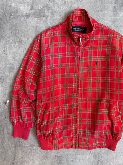 1980's YvesSaintLaurent Tartan Check Harrington Jacket | Large, Multicoloured