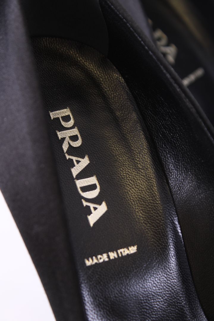 Prada Satin Heels Black 38 | UK 5, Black