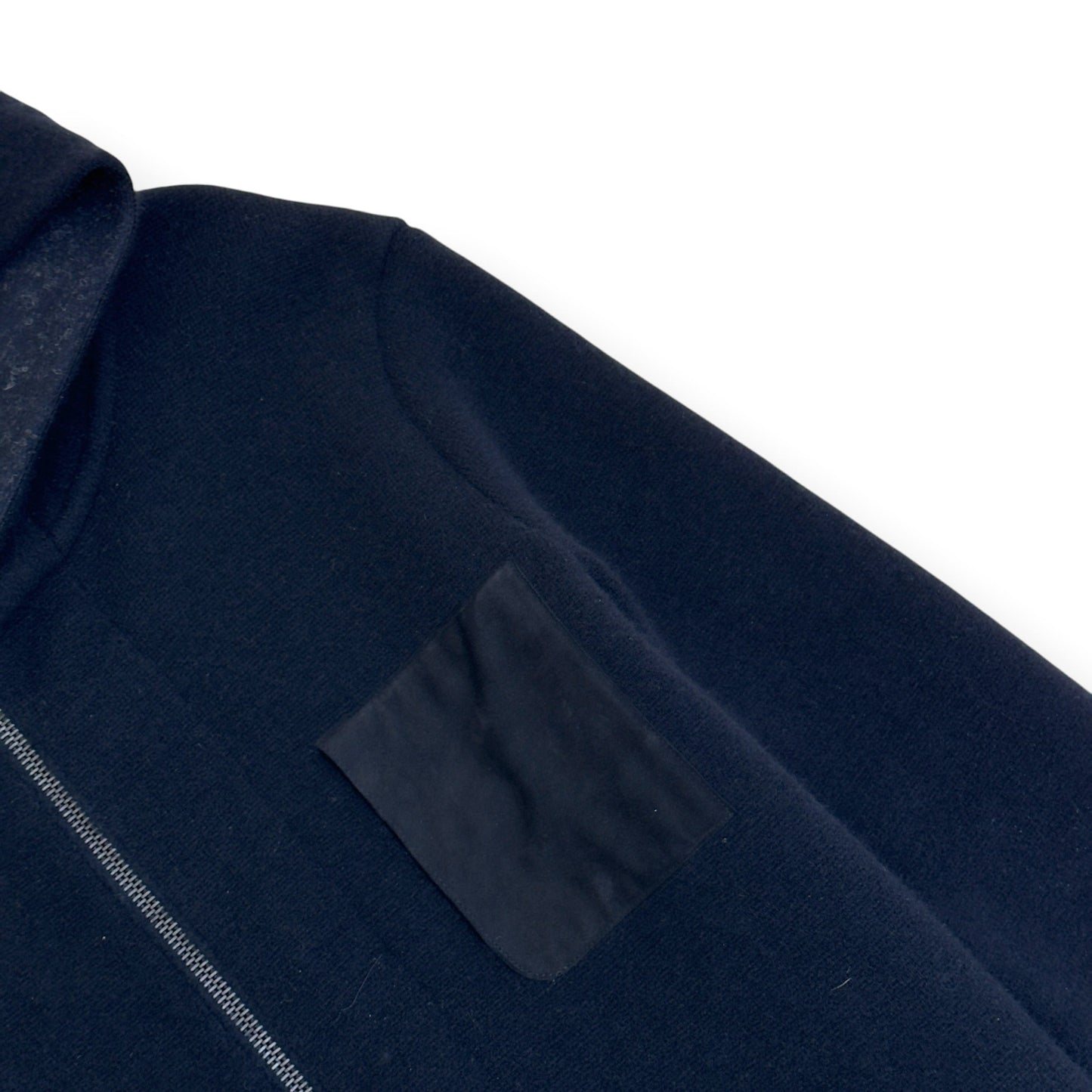 FALKE WOOL ZIP HOODED COAT BLACK SIZE 50 / L | Large, Black
