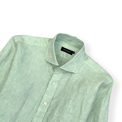 THOM SWEENEY LINEN SHIRT MINT 16 / L | Large, Mint