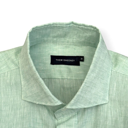 THOM SWEENEY LINEN SHIRT MINT 16 / L | Large, Mint