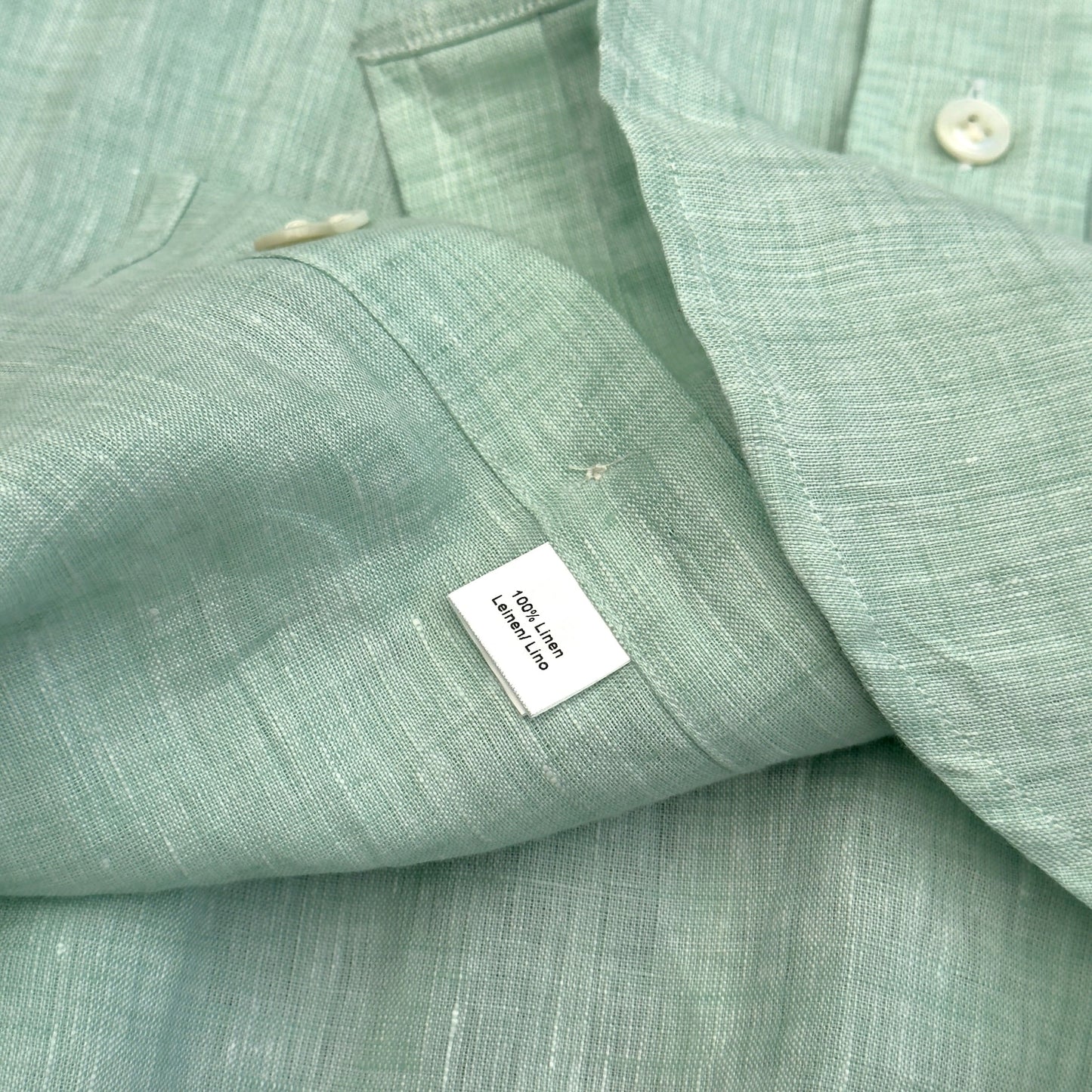 THOM SWEENEY LINEN SHIRT MINT 16 / L | Large, Mint