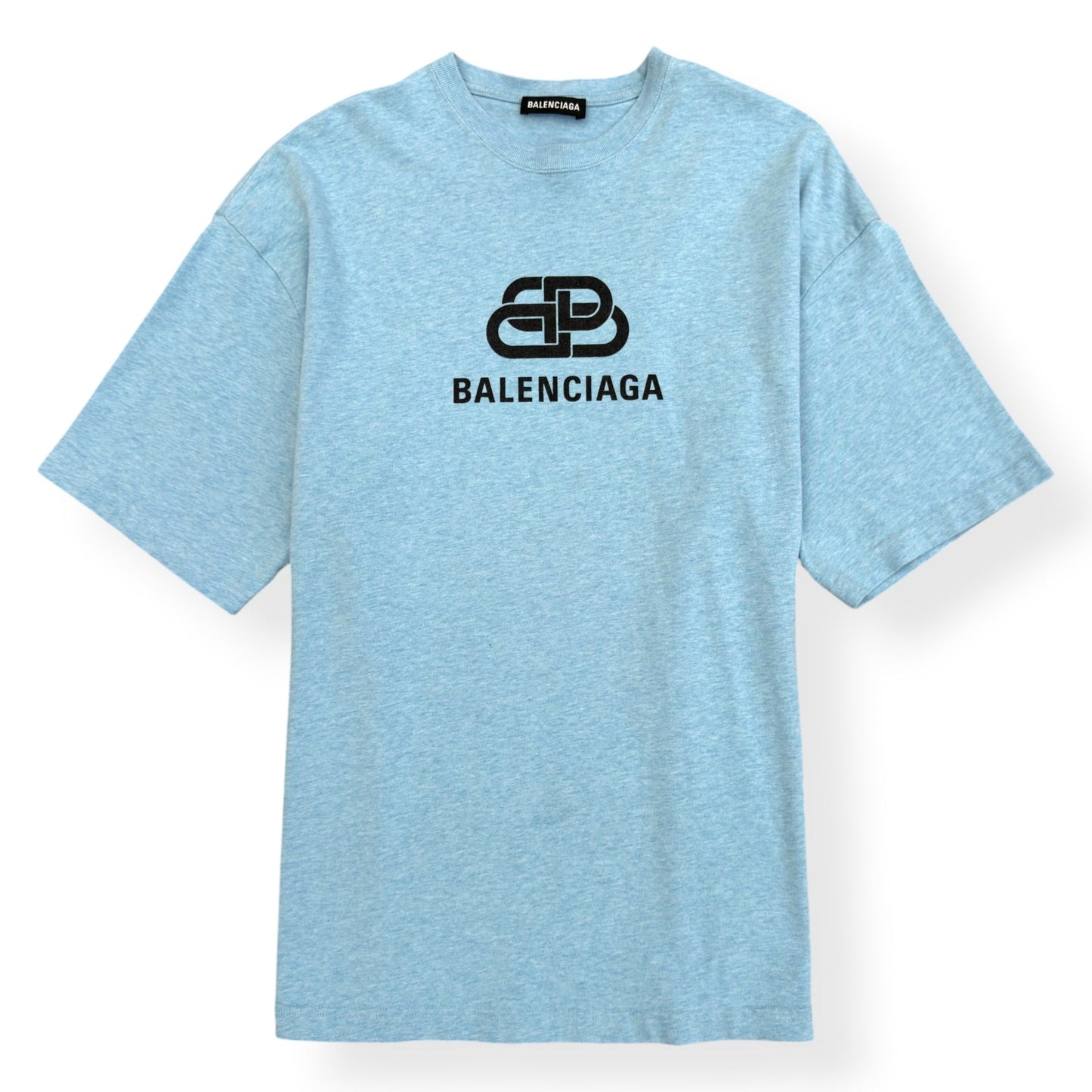 BALENCIAGA BB LOGO T-SHIRT LIGHT BLUE XL | XL, Blue