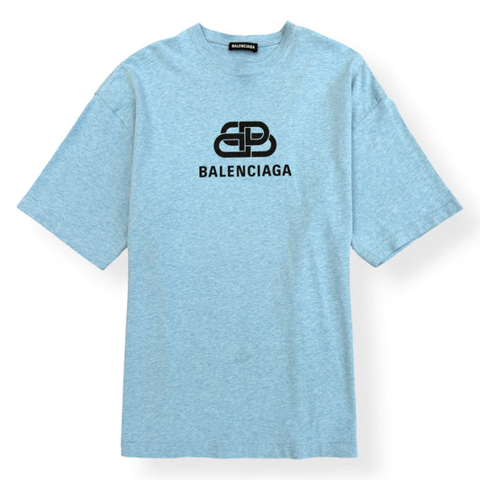BALENCIAGA BB LOGO T-SHIRT LIGHT BLUE XL | XL, Blue