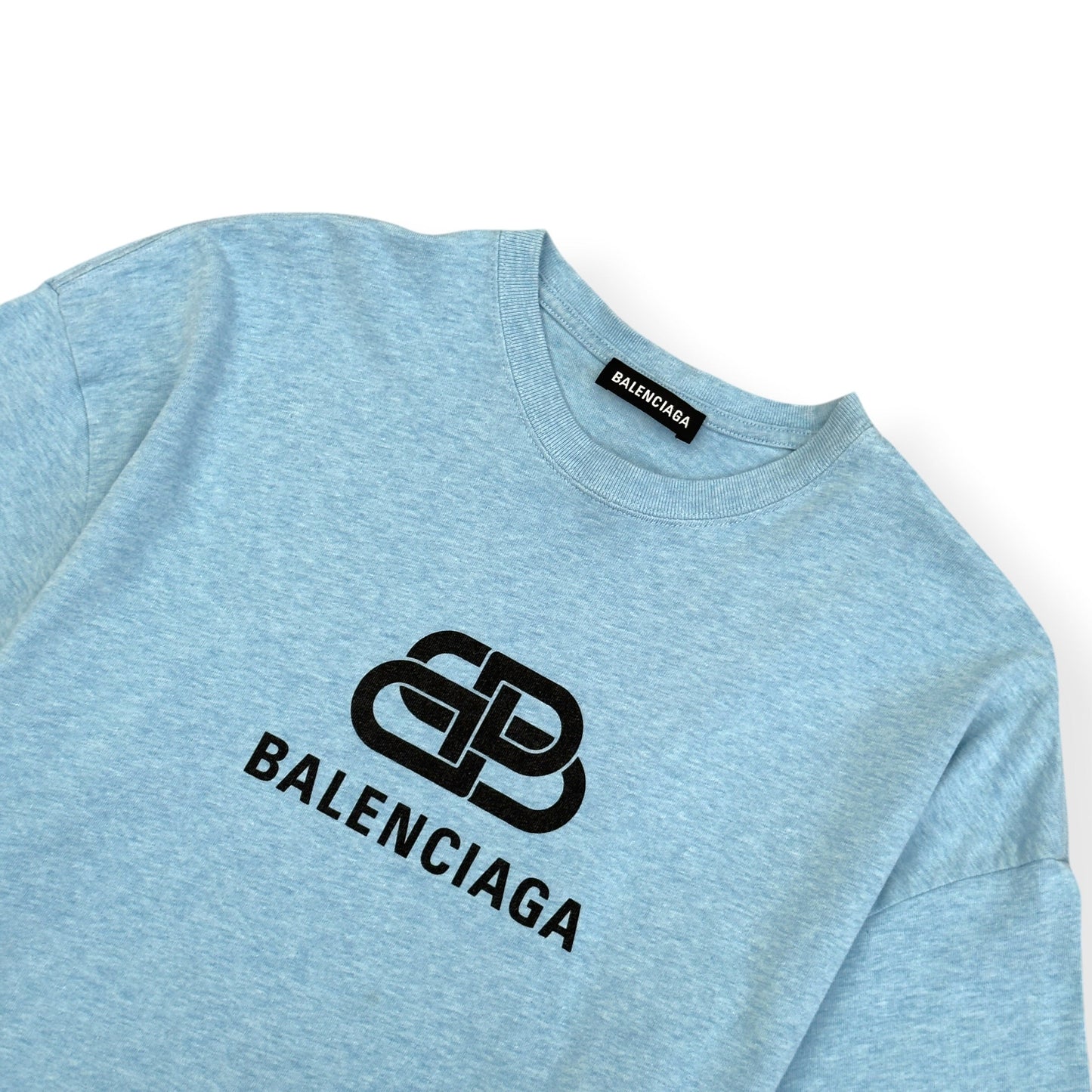 BALENCIAGA BB LOGO T-SHIRT LIGHT BLUE XL | XL, Blue