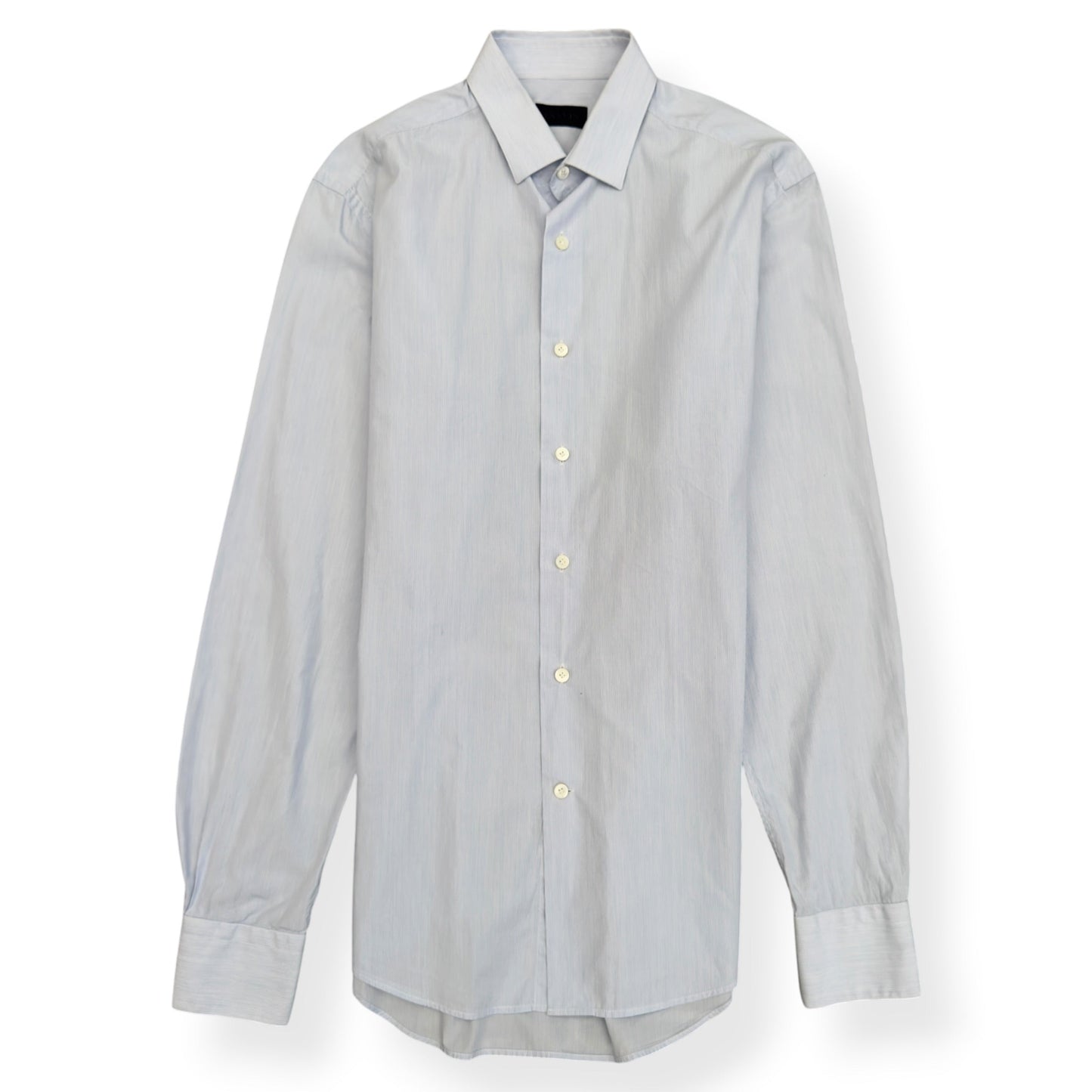 LANVIN STRIPED COTTON SHIRT BLUE 15.5 / M | Medium, Blue