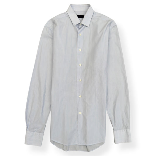 LANVIN STRIPED COTTON SHIRT BLUE 15.5 / M | Medium, Blue
