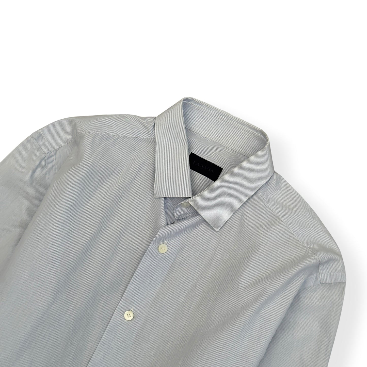 LANVIN STRIPED COTTON SHIRT BLUE 15.5 / M | Medium, Blue