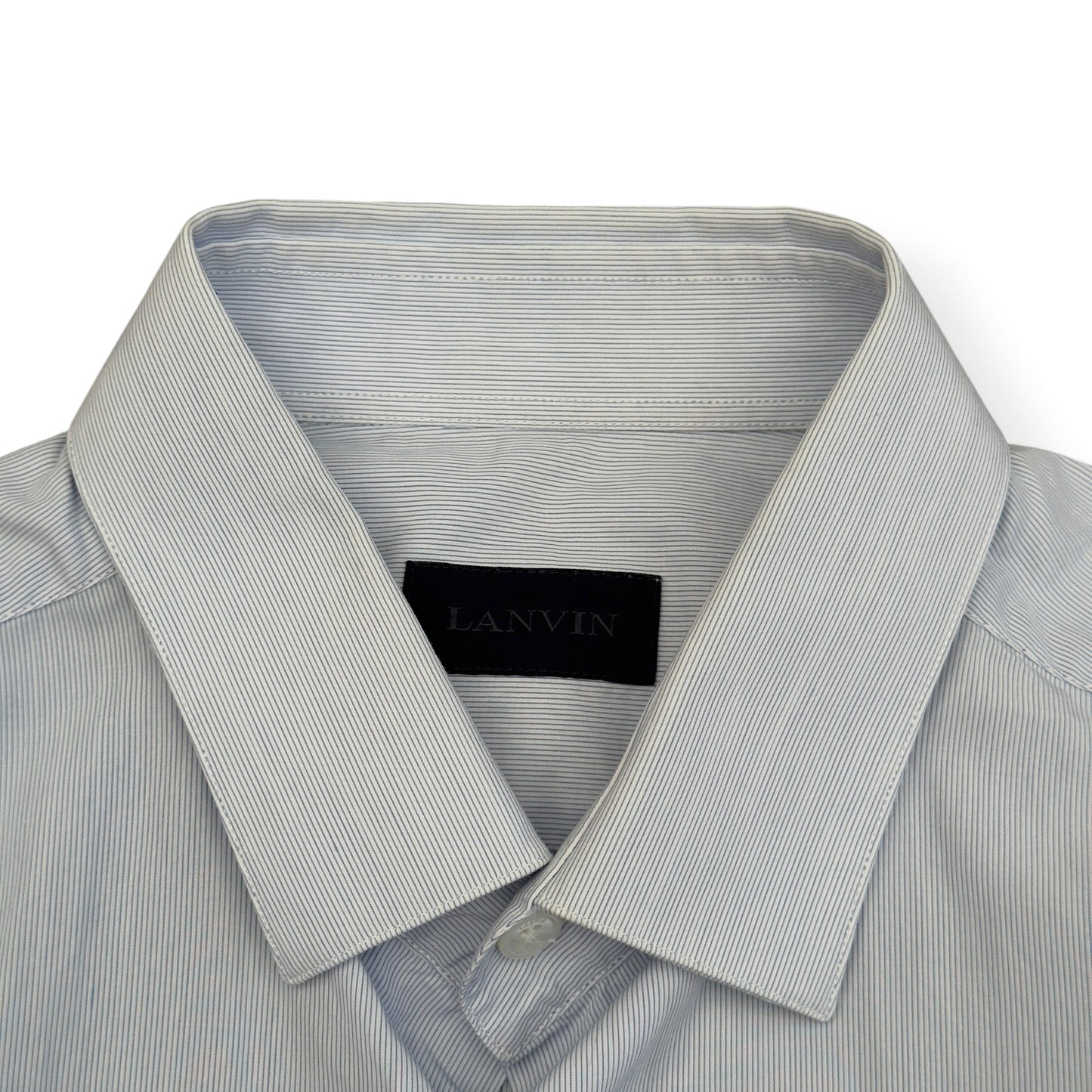 LANVIN STRIPED COTTON SHIRT BLUE 15.5 / M | Medium, Blue