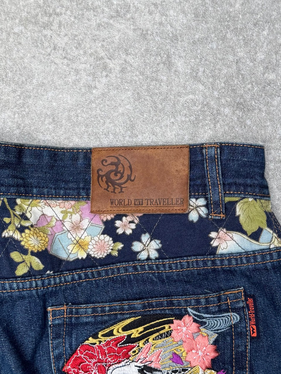 Japanese Denim Koi Embroidered Jeans