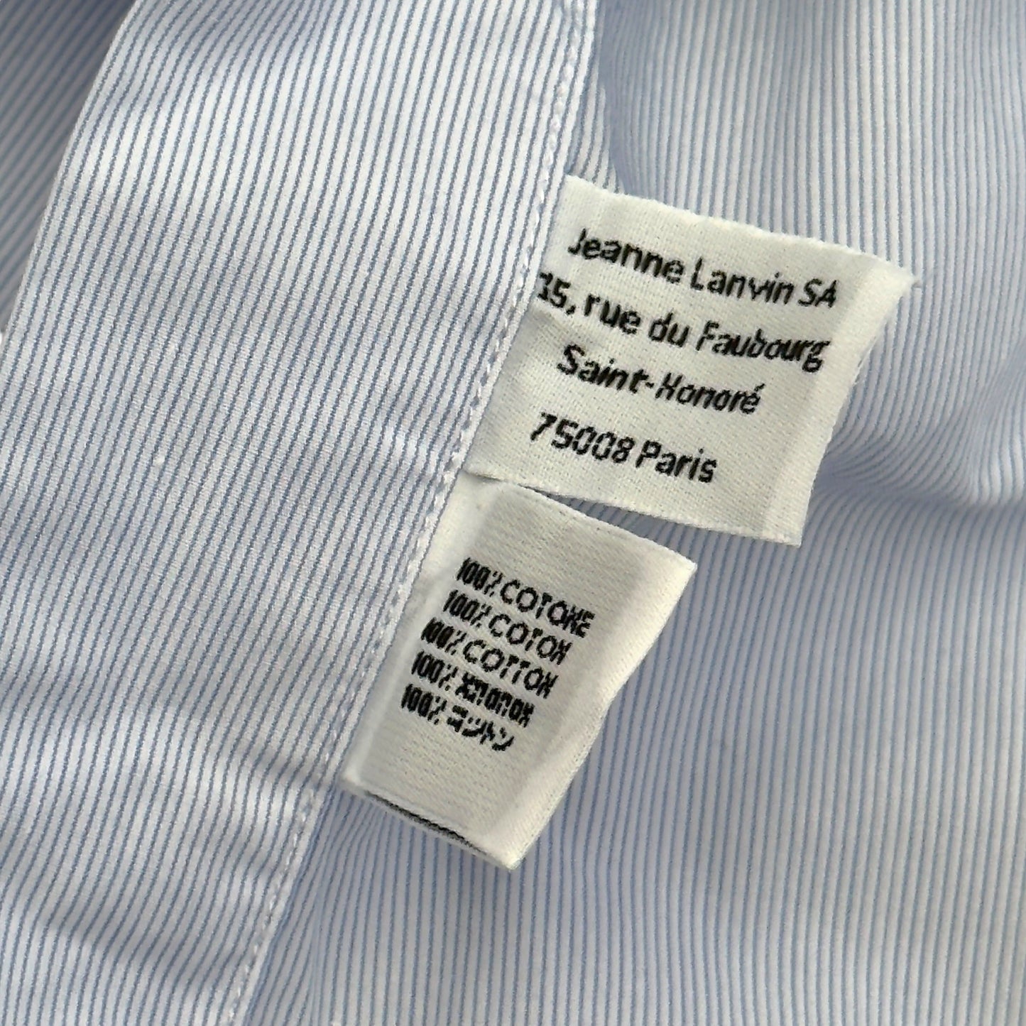 LANVIN STRIPED COTTON SHIRT BLUE 15.5 / M | Medium, Blue